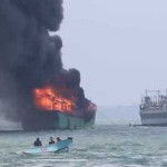 Kapal Nelayan Terbakar, AKB Mencebur ke Laut Menyelamatkan Diri