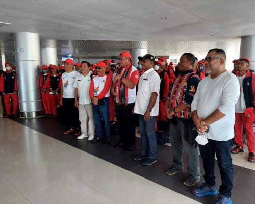 Tiba di Ambon, Kontingen POPMAL Malra Disambut Ketum KONI Maluku
