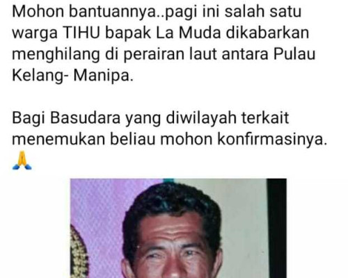 Cuaca Ekstrem, Warga Tihu Hilang Saat Melaut