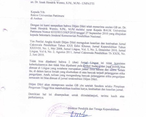 Polemik Plagiat Jurnal di Pilrek Unpatti, Leasa Surati Kemendikbudristek