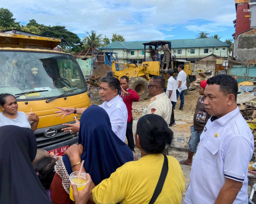 Alat Berat Dikerahkan, Pasar Gambus Tinggal Kenangan
