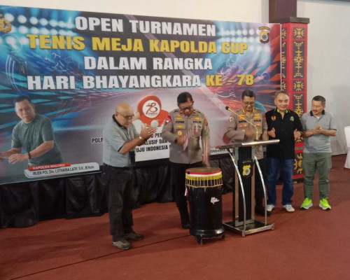 Semarakan HUT Bhayangkara ke-78, Polda Maluku Putar Turnamen Tenis Meja