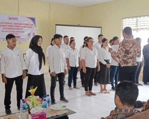 Dilantik, Pengawas TPS Siap Awasi Pemungutan Suara Pilkada Bursel