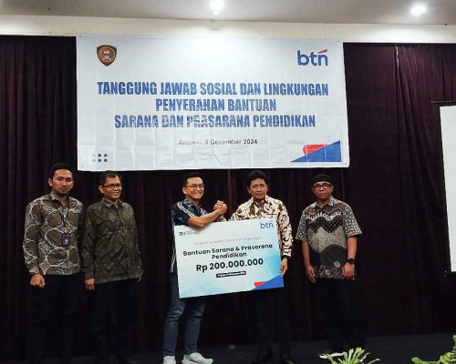 Tingkatkan Dunia Pendidikan, BTN Sumbang Rp200 Juta ke Pemprov Maluku