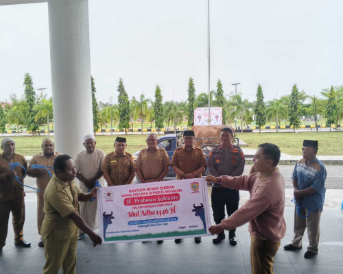 Terima Hewan  Qurban Dari Presiden, La Hamidi Serahkan    ke  Masjid Jami Lektama 