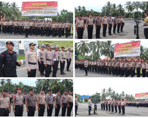 Kado Akhir Tahun 65 Personil Polres Malteng dan Brimob Naik Pangkat