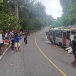 Tak Kuat Nanjak Bus Fitri Sayang Terbalik di Elpaputih